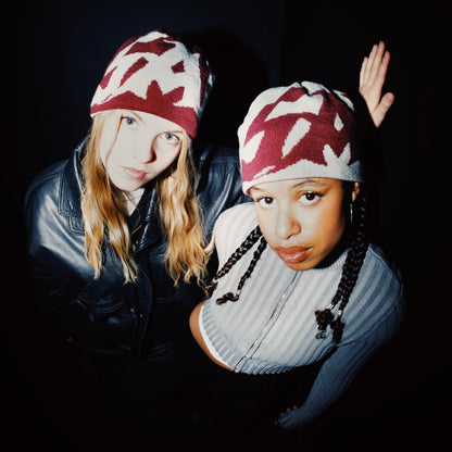 Bordeaux X Grey - Reversible Beanie