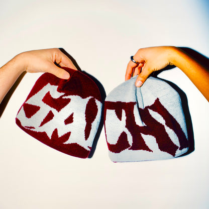 Bordeaux X Grey - Reversible Beanie