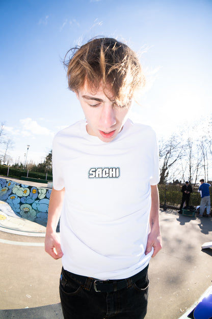 White Logo Tee